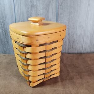 Longaberger Lidded Utensil Basket 1997